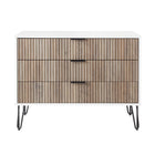 Manhattan Comfort Dumbo Modern 35" Fluted Dresser in Rustic Gray and White (3-Drawer)