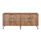 Manhattan Comfort DUMBO Modern 6-Drawer Double Low Dresser in Golden Brown-Modern Room Deco-Manhattan Comfort