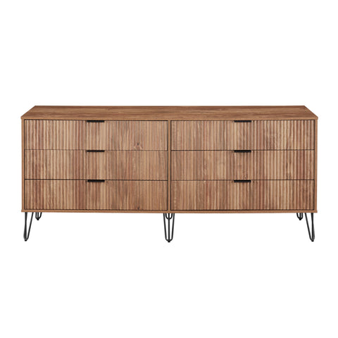 Manhattan Comfort DUMBO Modern 6-Drawer Double Low Dresser in Golden Brown-Modern Room Deco-Manhattan Comfort