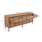 Manhattan Comfort DUMBO Modern 6-Drawer Double Low Dresser in Golden Brown