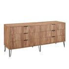 Manhattan Comfort DUMBO Modern 6-Drawer Double Low Dresser in Golden Brown