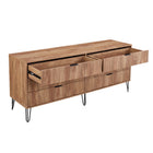 Manhattan Comfort DUMBO Modern 6-Drawer Double Low Dresser in Golden Brown