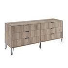 Manhattan Comfort DUMBO Modern 6-Drawer Double Low Dresser in Grey