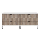 Manhattan Comfort DUMBO Modern 6-Drawer Double Low Dresser in White and Grey-Manhattan Comfort-Modern Room Deco