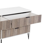 Manhattan Comfort DUMBO Modern 6-Drawer Double Low Dresser in White and Grey