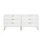 Manhattan Comfort DUMBO Modern 6-Drawer Double Low Dresser in White-Modern Room Deco-Manhattan Comfort
