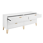 Manhattan Comfort DUMBO Modern 6-Drawer Double Low Dresser in White