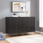 Manhattan Comfort DUMBO Modern 10-Drawer Double Tall Dresser in Black