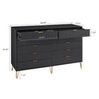 Manhattan Comfort DUMBO Modern 10-Drawer Double Tall Dresser in Black