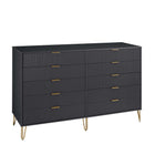 Manhattan Comfort DUMBO Modern 10-Drawer Double Tall Dresser in Black