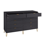 Manhattan Comfort DUMBO Modern 10-Drawer Double Tall Dresser in Black