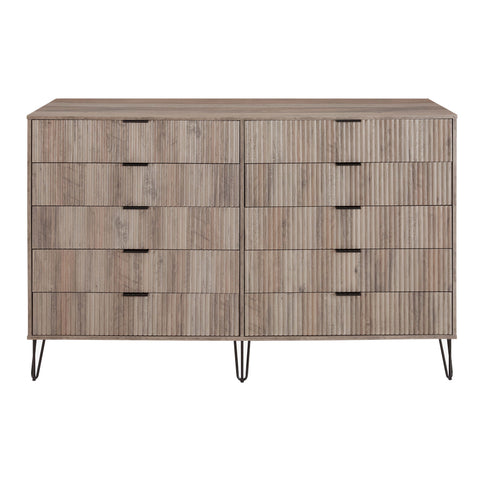Manhattan Comfort DUMBO Modern 10-Drawer Double Tall Dresser in Grey-Modern Room Deco
