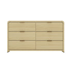 Manhattan Comfort Grace Modern 60" Dresser in Natural Oak (6-Drawer)