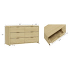 Manhattan Comfort Grace Modern 60" Dresser in Natural Oak (6-Drawer) - DR009-GNO