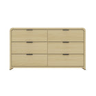 Manhattan Comfort Grace Modern 60" Dresser in Natural Oak (6-Drawer)