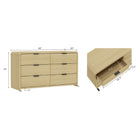 Manhattan Comfort Grace Modern 60" Dresser in Natural Oak (6-Drawer) - DR009-NO