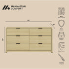 Manhattan Comfort Grace Modern 60" Dresser in Natural Oak (6-Drawer) - DR009-NO