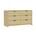 Manhattan Comfort Grace Modern 60" Dresser in Natural Oak (6-Drawer) - DR009-NO