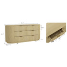 Manhattan Comfort Olivia Modern 71" Dresser in Natural Oak (6-Drawer) - DR010-GNO