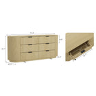 Manhattan Comfort Olivia Modern 71" Dresser in Natural Oak (6-Drawer) - DR010-NO