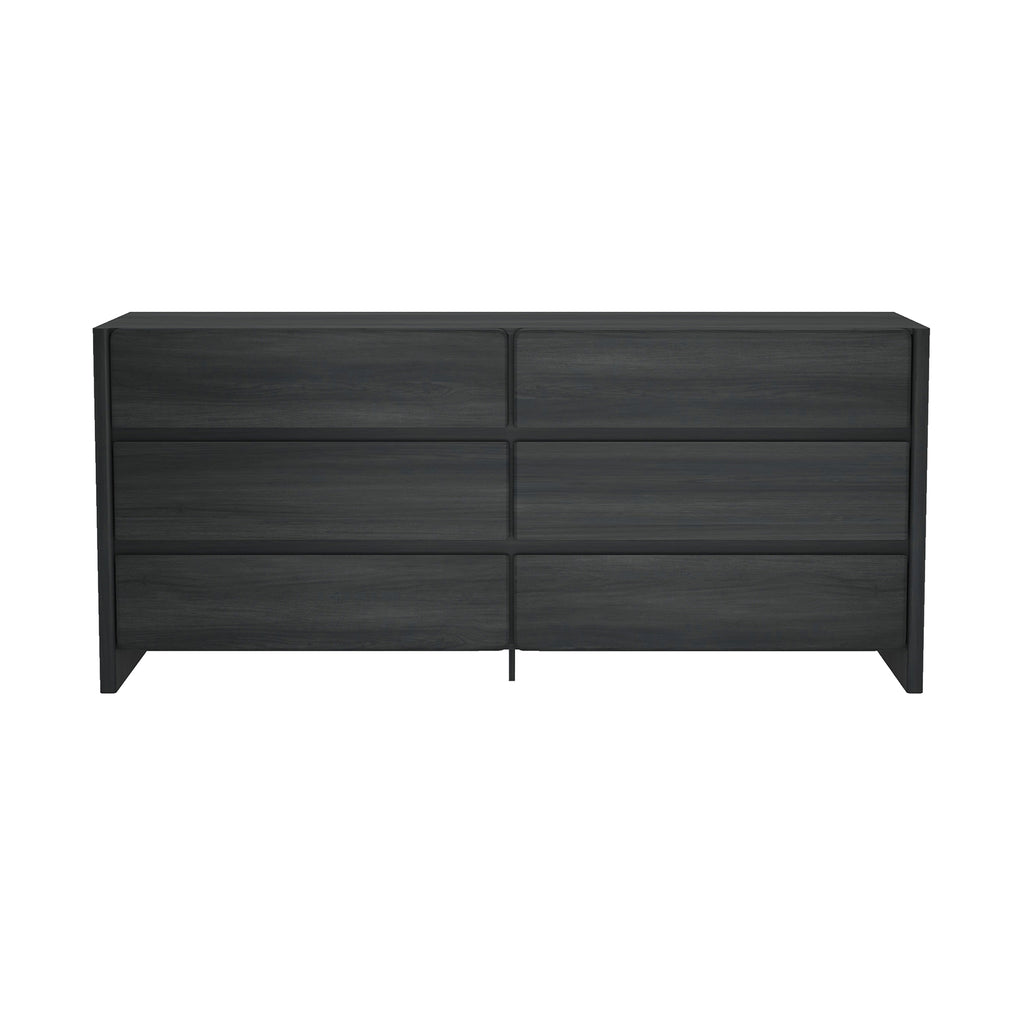 Manhattan Comfort Linda Modern 72" Dresser in Charcoal Gray (6-Drawer)