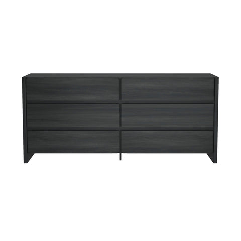 Manhattan Comfort Linda Modern 72" Dresser in Charcoal Gray (6-Drawer)