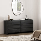 Manhattan Comfort Linda Modern 72" Dresser in Charcoal Gray (6-Drawer)