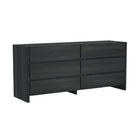 Manhattan Comfort Linda Modern 72" Dresser in Charcoal Gray (6-Drawer)