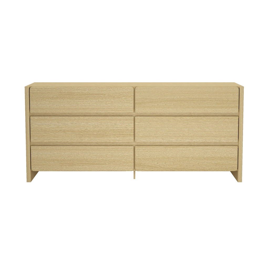 Manhattan Comfort Linda Modern 72" Dresser in Natural Oak (6-Drawer)