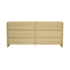 Manhattan Comfort Linda Modern 72" Dresser in Natural Oak (6-Drawer)