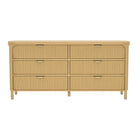 Manhattan Comfort Park Contemporary 68" Solid Wood Dresser in Natural (6-Drawer)