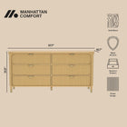 Manhattan Comfort Park Contemporary 68" Solid Wood Dresser in Natural (6-Drawer)