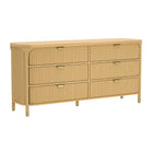 Manhattan Comfort Park Contemporary 68" Solid Wood Dresser in Natural (6-Drawer)