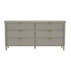 Manhattan Comfort Park Contemporary 68" Solid Wood Dresser in Gray (6-Drawer)