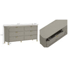 Manhattan Comfort Park Contemporary 68" Solid Wood Dresser in Gray (6-Drawer)