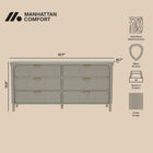 Manhattan Comfort Park Contemporary 68" Solid Wood Dresser in Gray (6-Drawer)