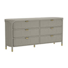 Manhattan Comfort Park Contemporary 68" Solid Wood Dresser in Gray (6-Drawer)
