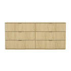 Manhattan Comfort Clive Mid-Century Modern 72" Dresser in Natural Oak and Gold (6-Drawer)