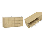 Manhattan Comfort Clive Mid-Century Modern 72" Dresser in Natural Oak and Gold (6-Drawer)