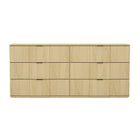 Manhattan Comfort Clive Mid-Century Modern 72" Dresser in Natural Oak and Gold (6-Drawer)