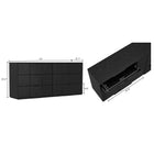Manhattan Comfort Clive Mid-Century Modern 72" Dresser in Black (6-Drawer)