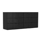 Manhattan Comfort Clive Mid-Century Modern 72" Dresser in Black (6-Drawer)