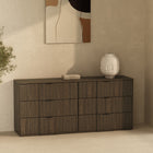 Manhattan Comfort Clive Mid-Century Modern 72" Dresser in Walnut (6-Drawer)