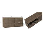 Manhattan Comfort Clive Mid-Century Modern 72" Dresser in Walnut (6-Drawer)