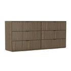 Manhattan Comfort Clive Mid-Century Modern 72" Dresser in Walnut (6-Drawer)