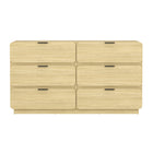 Manhattan Comfort Chrystie Contemporary Modern 60" Dresser in Natural (6-Drawer)