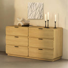 Manhattan Comfort Chrystie Contemporary Modern 60" Dresser in Natural (6-Drawer)