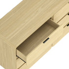 Manhattan Comfort Chrystie Contemporary Modern 60" Dresser in Natural (6-Drawer)