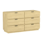 Manhattan Comfort Chrystie Contemporary Modern 60" Dresser in Natural (6-Drawer)