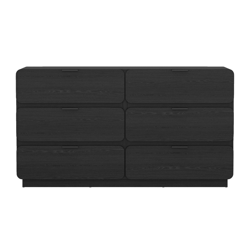 Manhattan Comfort Chrystie Contemporary Modern 60" Dresser in Black (6-Drawer)